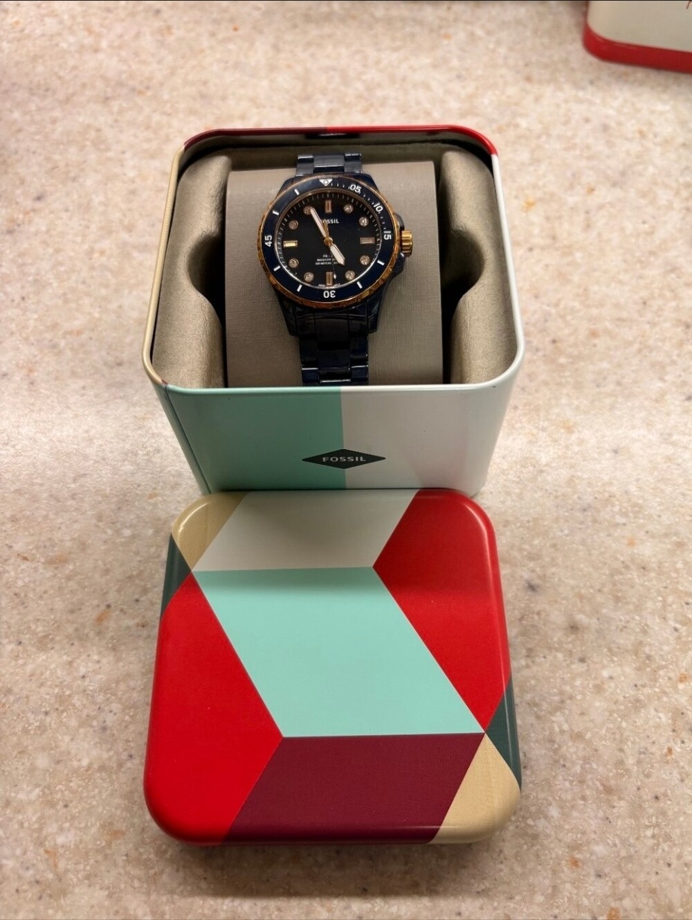 Fossil Women's FB-01 Black and Gold Plated Dial Watch
